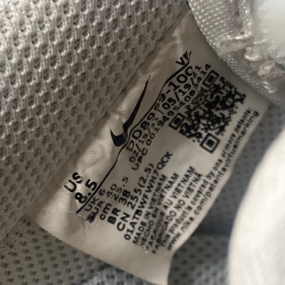 Nike Air Force 1 Womens Size 8.5 Low-Top White Leather Athletic Sneakers - Picture 8 of 11